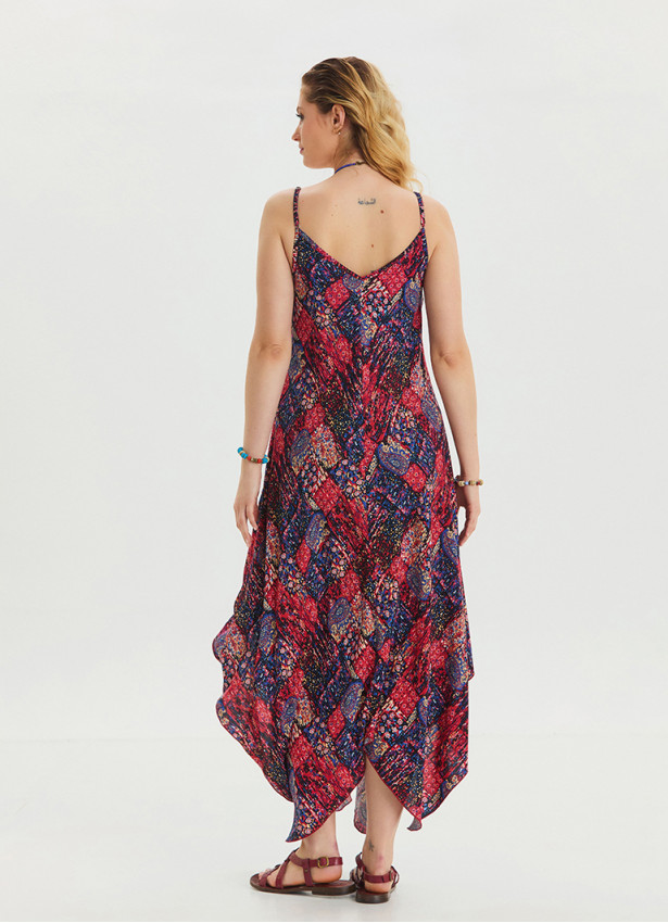 Adjustable Straps Asymmetric Cut Women's Long Dress 4658